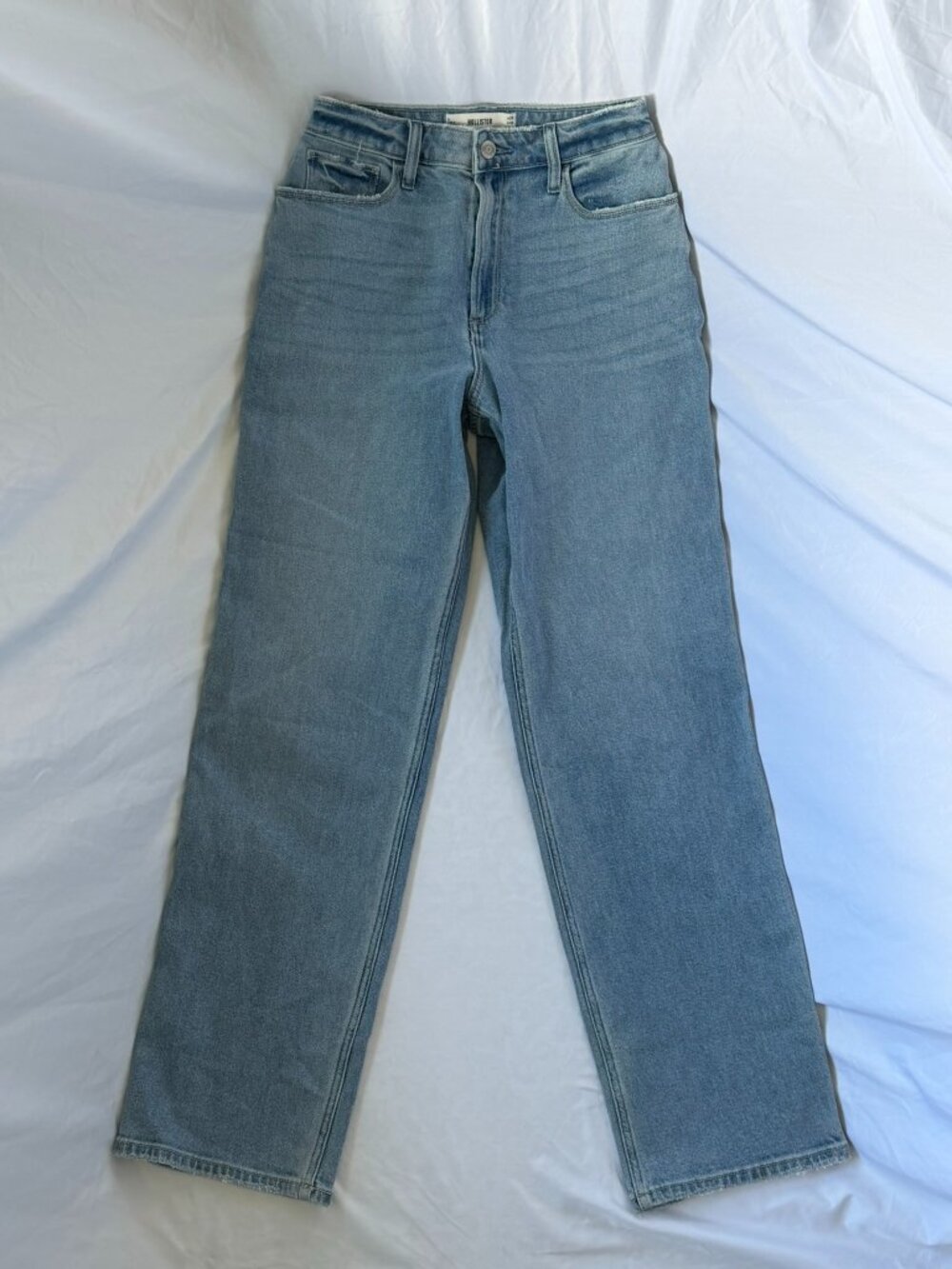 NWT Hollister Curvy Ultra High-Rise Dad Jeans Light Wash 6L W28 Long Straight